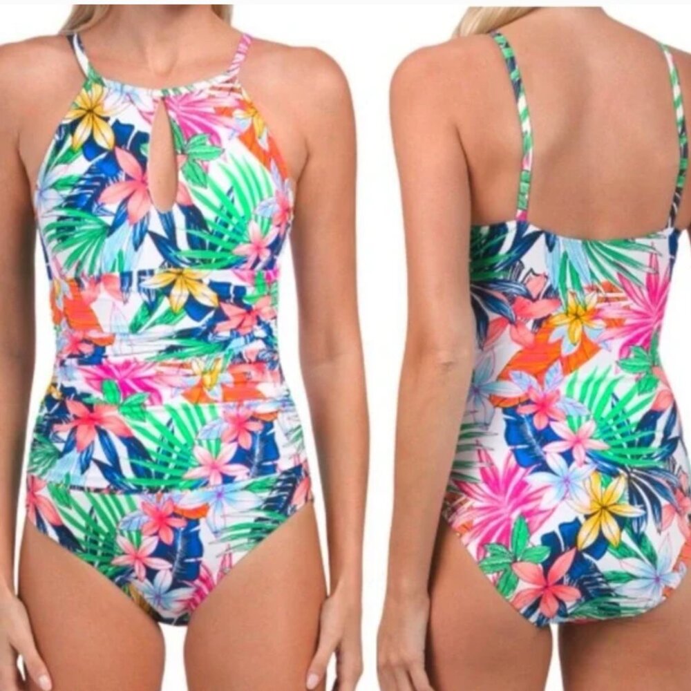 Ellen Tracy paisley keyhole Swimsuit NWOT - Picture 4 of 4